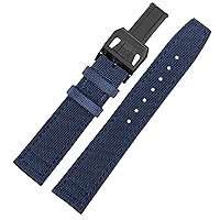 for IWC Pilot Spitfire Timezone TopGun Strap Green Black Belts Wristwatch Straps 20mm 21mm 22mm Nylon Canvas Fabric Watch Band (Color : Blue Black, Size : 20mm)