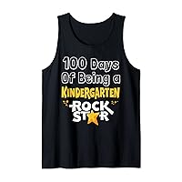 100 days of Being Kindergarten Rock Star School Teacher kids Tank Top