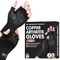Copper Arthritis Glove - 2 Gloves - Perfect Computer Typing Gloves - Fit Guaranteed - Large