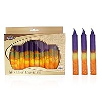 Majestic Giftware/Safed Candles 12-Pack Shabbat Candles - (SC-SHHR-P) | 5 Inch Dripless Handcrafted Traditional Shabbos Candles | Fits Standard Candle Holders (Harmony Purple)