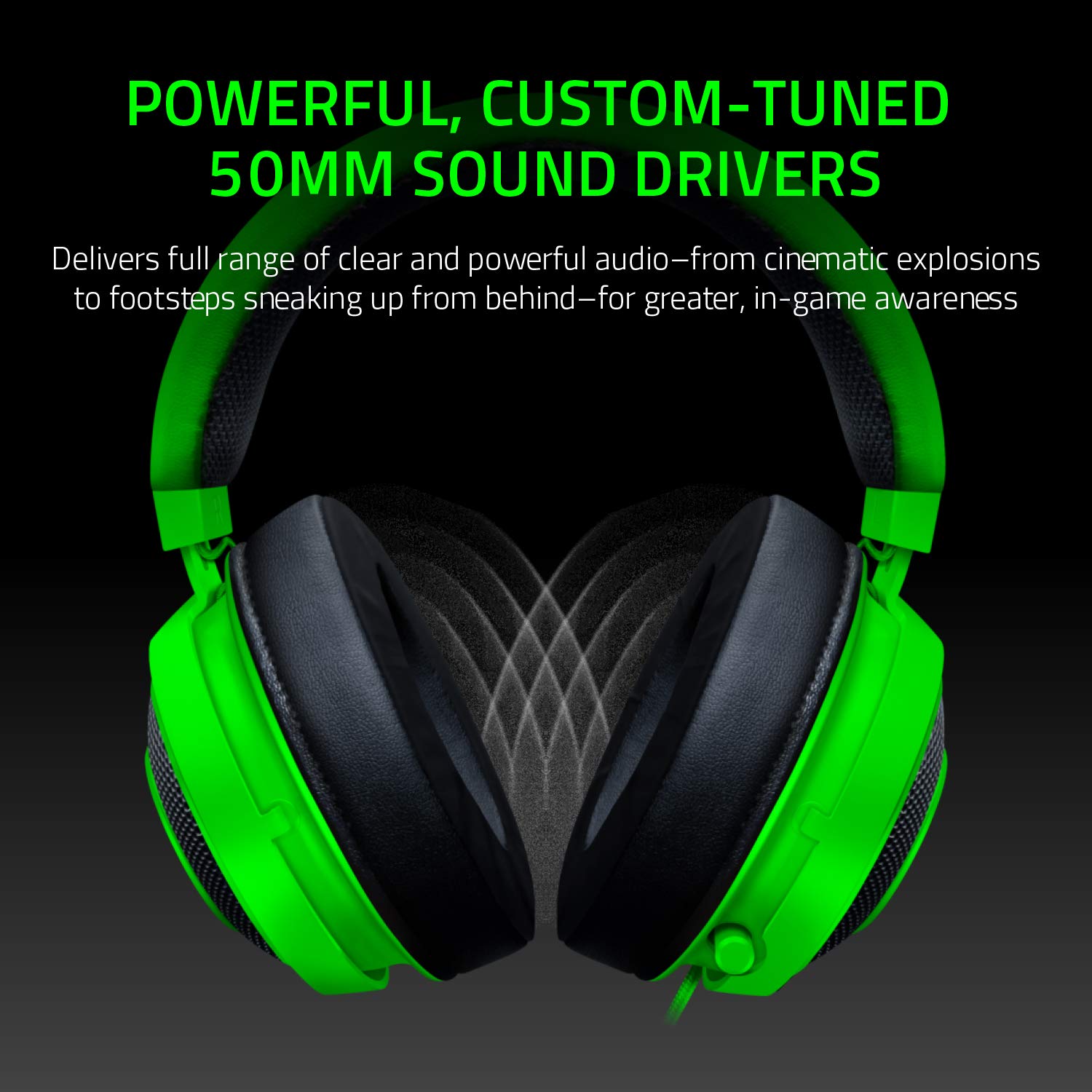 Razer Kraken Tournament Edition THX 7.1 Surround Sound Gaming Headset: Retractable Noise Cancelling Mic - USB DAC - for PC, PS4, PS5 Nintendo Switch, Xbox One, Xbox Series X, & S, Mobile – Green