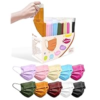 Masks Disposable 100 Pack, Colorful Face Mask for Adults, Individually Wrapped 4 Ply Extra Protection, ASTM Level 3 Medical Grade HSA FSA Eligible, Pastel Dreams 10 Colors