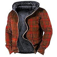 Winter Jackets,Men's Sherpa Lined Jacket Fleece Hoodie Full Zip Warm Fuzzy Windproof Coats Motorcycle Jackets