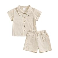 BHMAWSRT Toddler Boy Summer Clothes Easter Bunny Short Sleeve Button Down Shirt &Shorts Boys Summer Beach 2PCS Outfit