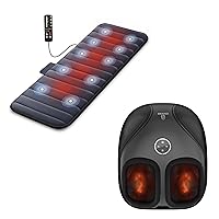 Deep Kneading Foot Massager with Heat & Full Body Massage Mat with 10 Vibration Motors