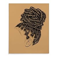 Hair Salon Poster African Women Braids Creative Hairstyle Haircut Beauty Painting Art Poster (2) Canvas Painting Posters And Prints Wall Art Pictures for Living Room Bedroom Decor 16x20inch(40x50cm)