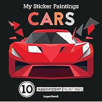 My Sticker Paintings: Cars: 10 Magnificent Paintings (Happy Fox Books) Paint by Sticker For Kids 6-10 - Motorcycles, Racing, and Other Vehicles, with Up to 100 Removable, Reusable Stickers per Design