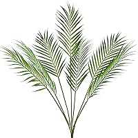 35'' Artificial Palm Leaves Plants, Large Fake Palm Tree with 7 Leaves, Tropical Leaves Palm Fronds Greenery Stems Plants for Home Wedding Garden Outdoor Jungle Hawaiian Party Decor