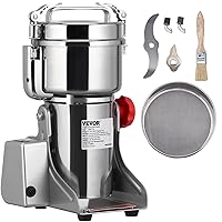 VEVOR 1000g Electric Grain Mill Grinder, 3750W High-Speed Commercial Grinders, Stainless Steel Swing Type Pulverizer Machine, for Cereals Dry Grains Coffee Corn Pepper