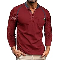 Men's Athletic Henley Shirts Casual Raglan Sleeve T-Shirt Muscle Fit Tee Shirt Soft Workout Tees V Neck Gym Tops