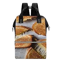 Grilled Toast Sandwich Multifunction Diaper Bag Backpack Large Capacity Travel Back Pack Waterproof Mommy Bags