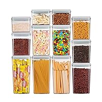 Ankou Pop Airtight Food Storage Containers with Lids for Kitchen Pantry Organizing Stackable Container for Cereal Snack Flour Sugar Coffee Spaghetti -12 Pcs(1.2, 2.0, 2.7, 3.3qt)*3