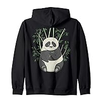 Cute Panda & Bamboo Tee Kawaii Anime Panda Lover Zip Hoodie