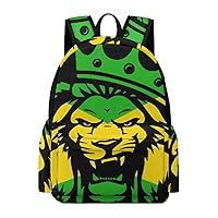 Jamaica Rasta Lion Unisex Laptop Backpack Lightweight Shoulder Bag Travel Daypack