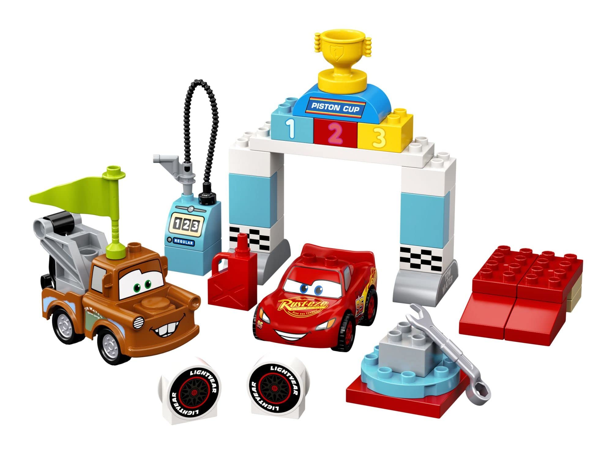 Mua LEGO DUPLO Disney and Pixar Cars Lightning McQueen's Race Day 10924  Toddler Toy with Lightning McQueen and Mater; Great Gift for Kids Who Love  Race Car Toys and Tow Trucks, New