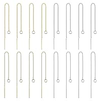 Oubaka 24pcs 8.5cm Ear Threads Long String Ear Threads Hypoallergenic Ear Threads Earrings with Loop Drop Earrings Tassel Chain Earrings for Earring Making DIY Jewelry Craft(2 Styles,2 Colors)
