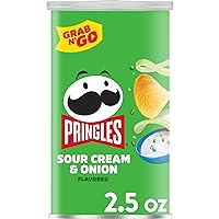 Potato Crisps Chips, Lunch Snacks, On-the-Go Snacks, Grab N' Go, Sour Cream and Onion, 2.5oz Can (1 Can)