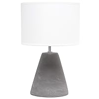 Simple Designs LT2059-WHT Pinnacle Concrete Table Lamp, White