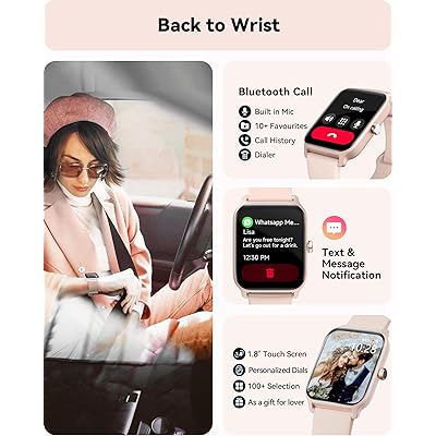  Smart Watch for Women,1.8Fitness Watch(Answer/Make Call),Alexa  Built-in, [24H Heart Rate Sleep Blood Oxygen Monitor],5ATM Waterproof,100  Sports Modes Step Calorie Women Watches for iOS&Android Phones : Electronics