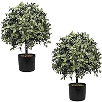 Artificial Topiaries for Front Porch Set of Two Fake Shrub Plants (23