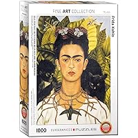 EuroGraphics Self Portrait with Thorn Necklace and Hummingbird by Frida Kahlo (1000 Piece) Puzzle, Model:6000-0802