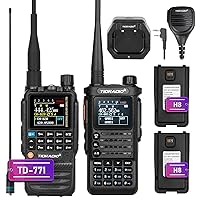 TIDRADIO (2 Gen) TD-H8 with 2pcs Battery,MIC Speaker, TD-771 Antenna and TD-H3 Multi-Band Two Way Radio
