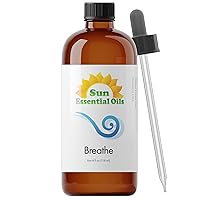 Sun Essential Oils - Breathe Blend Oil (Huge 4 oz Bottle) Breathe Easy Essential Oil for Aromatherpay, Diffusers, Home - 118 ml