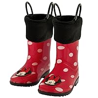 Disney Girl's Minnie Mouse Toddler Rain Boots with Soft Removable Liner Snow