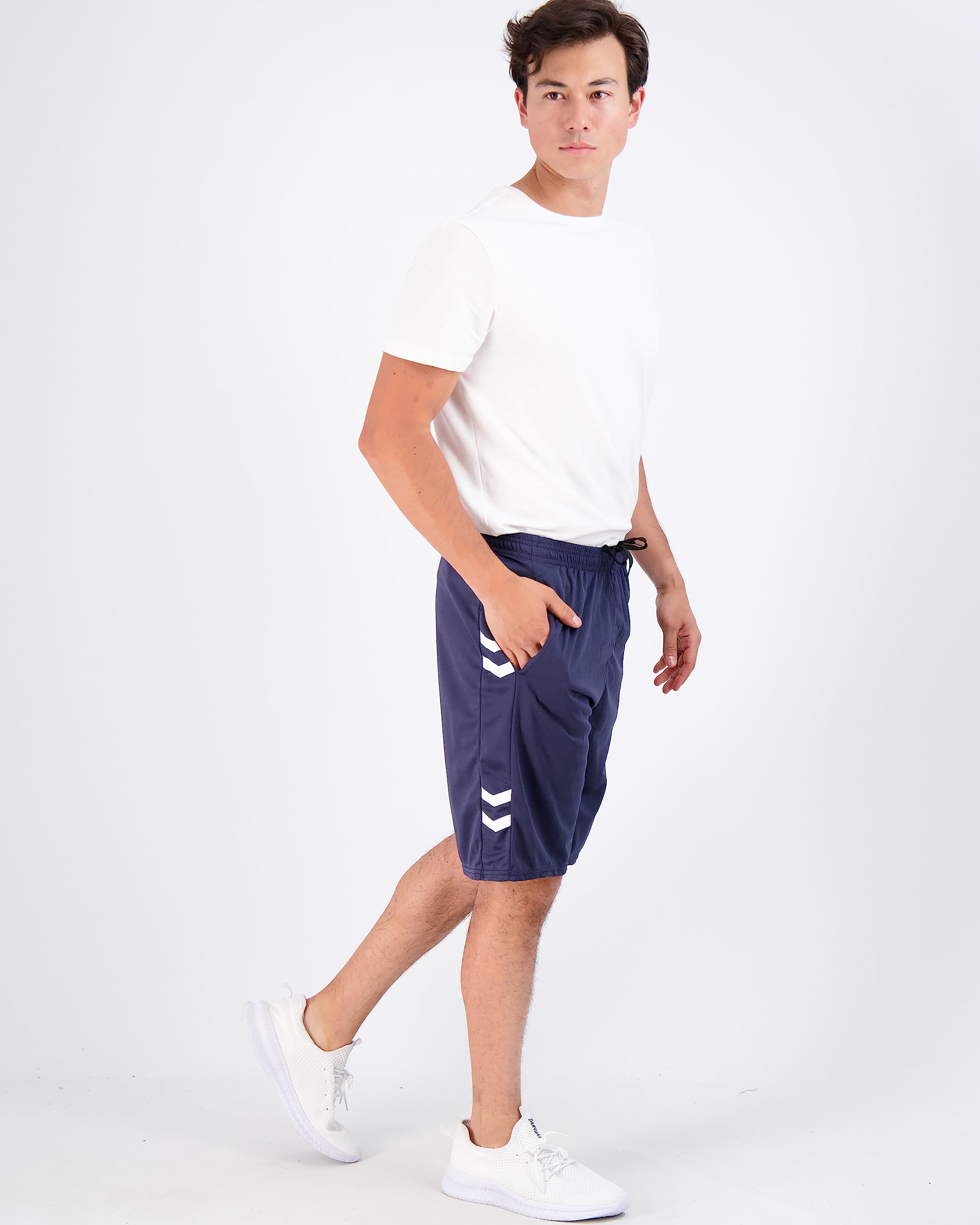 Real Essentials 5 Pack: Men's Mesh Athletic Performance Gym Shorts with Pockets (S-3X)