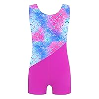 Kids Girls Sleeveless Print Jumpsuit One Piece Dance Gymnastics Leotard Sport Workout