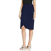 Star Vixen Women's Petite Side-tie Knee Length Fauxwrap Skirt