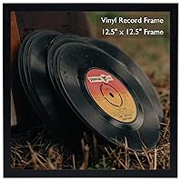 12.5x12.5 Black Record Frame, Lightweight PVC Album Frame for Vinyl Records Display, Sturdy LP Record Frame for Wall Hanging, 12x12 LP Covers Frame