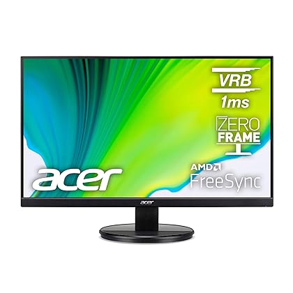 Acer 27.0” 1920 x 1080 VA Zero-Frame Office Home Computer Monitor - AMD FreeSync - 75Hz Refresh - 1ms VRB - Low Blue Light Filter - Tilt and VESA Compatible - HDMI Port 1.4 & VGA Port KB272HL Hbi