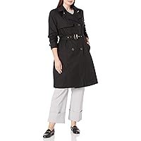 City Chic Women's Plus Size Midi Length Trench Coat with Button and Tie Waist Detail