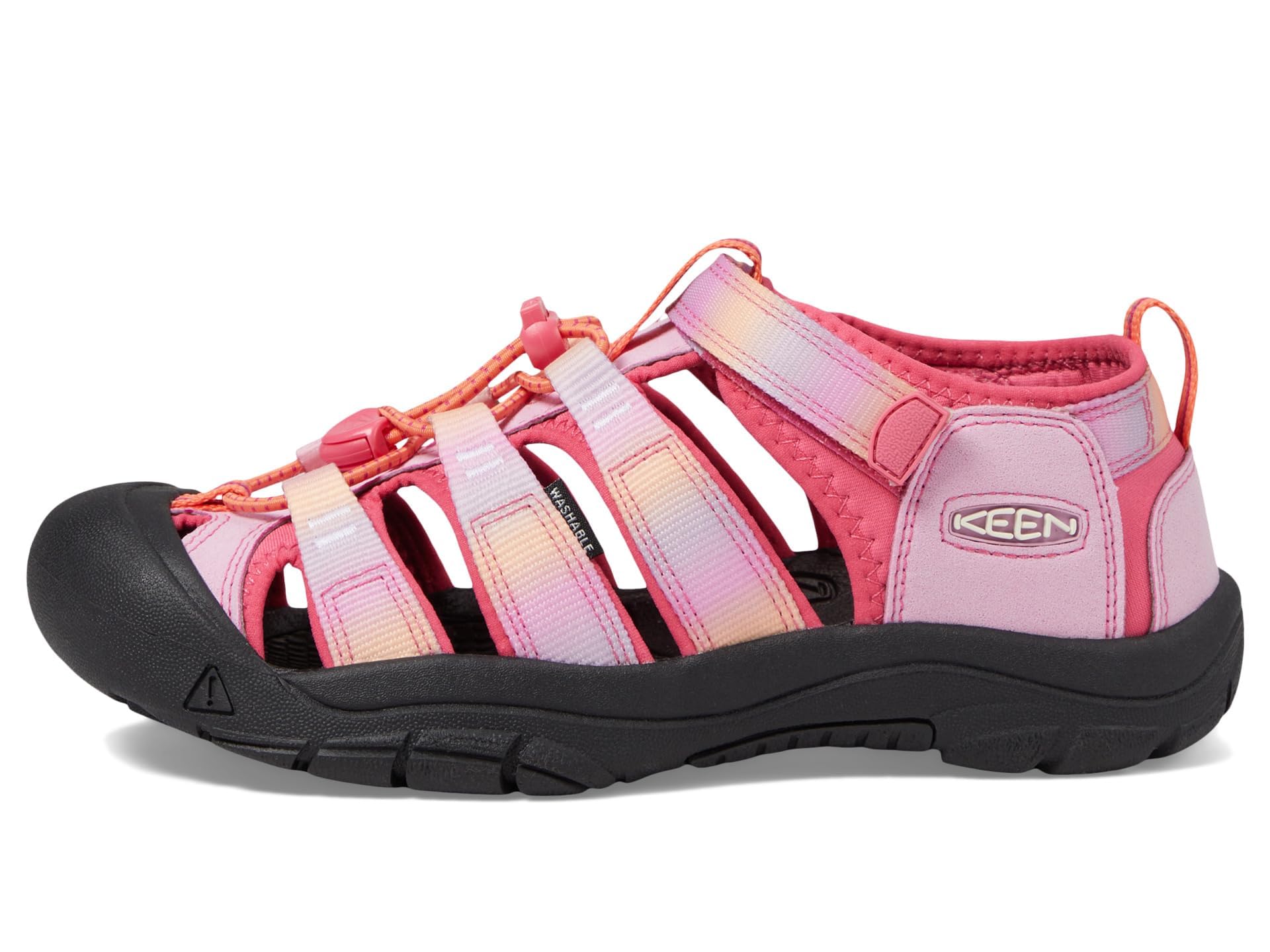 KEEN Newport H2 Closed Toe Water Sandals, Hot Pink/Pastel Lavender, 4 US Unisex Big Kid