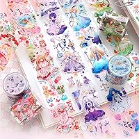4pcs Decorative Adhesive Tapes Cartoon Girl Washi Tape Great for Bullet Journal Supplies, Arts, Scrapbook, DIY Crafts, Planners