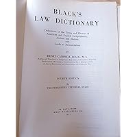 Blacks Law Dictionary 4th Edition With Guide To Pronunciation Blacks Law Dictionary 4th Edition With Guide To Pronunciation Hardcover