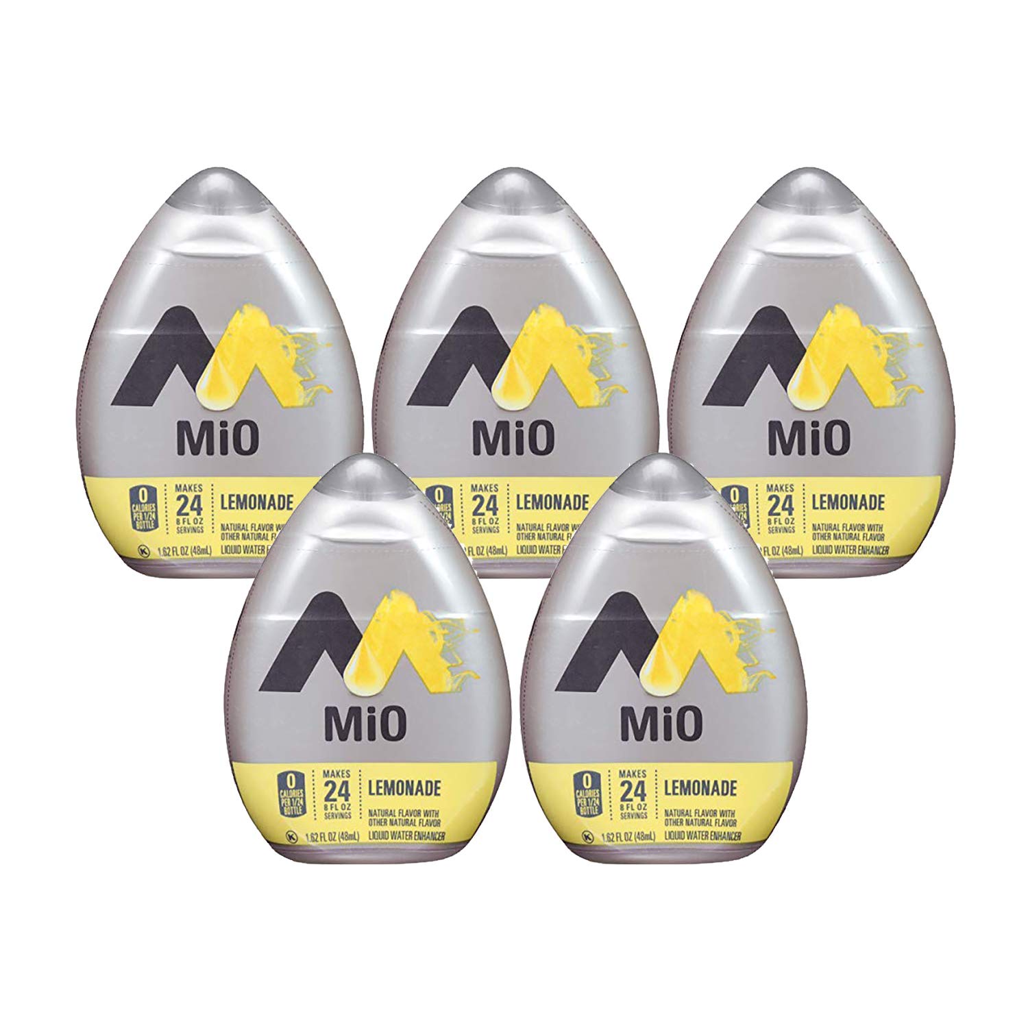 MiO Liquid Water Enhancer - Lemonade, makes 24 servings + Vitamins, 1.62 oz each, (Pack of 5)