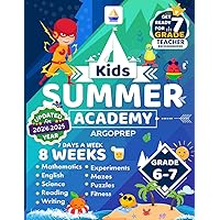 Kids Summer Academy by ArgoPrep - Grades 6-7: 8 Weeks of Math, Reading, Science, Logic, Fitness and Yoga | Online Access Included | Prevent Summer Learning Loss