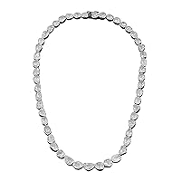 14 CTW Polki Diamond Solitaire Necklace, 925 Sterling Silver Platinum Plated Classic Princess Necklace