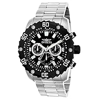Invicta Men's 'Pro Diver' Quartz Stainless Steel Casual Watch, Color:Silver-Toned