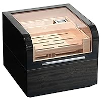 Handcrafted Cigar Humidor, Humidor Cigar Display Box, Top Cover Digital Hygrometer, Dedicated Humidifier, Holds 250 Cigars
