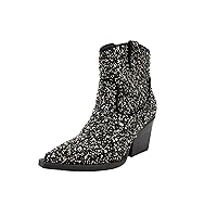 Very G Women’s Kady Pearl Boots | Cowboy Boot for Women with Glitter Accents | Durable, Comfortable, Stylish Shiny Ankle Booties with 3 1/4