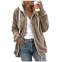 Women's Long Sleeve Lapel Brushed Plaid Shirt Jacket Flannel Oversized Casual Button Down Jacket Coat