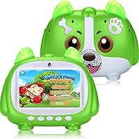 7 inch Kids Tablet, Android 10.0 WiFi, Dual Camera Bluetooth Eye Protection HD Touch Screen, Parental Control Learning (Pink/Green/Orange)