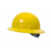 Fibre-Metal by Honeywell SuperEight Thermoplastic Full Brim Hard Hat with 8-Point Ratchet Suspension, Yellow, Model: E1RW02A000