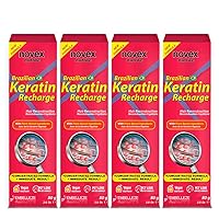 NOVEX Brazilian Keratin Recharge Tube Leave In Conditioner - Reconstructive Keratin - keratin conditioner for Frizz control & Damage Repair - keratin hair treatment (Pack of 4)