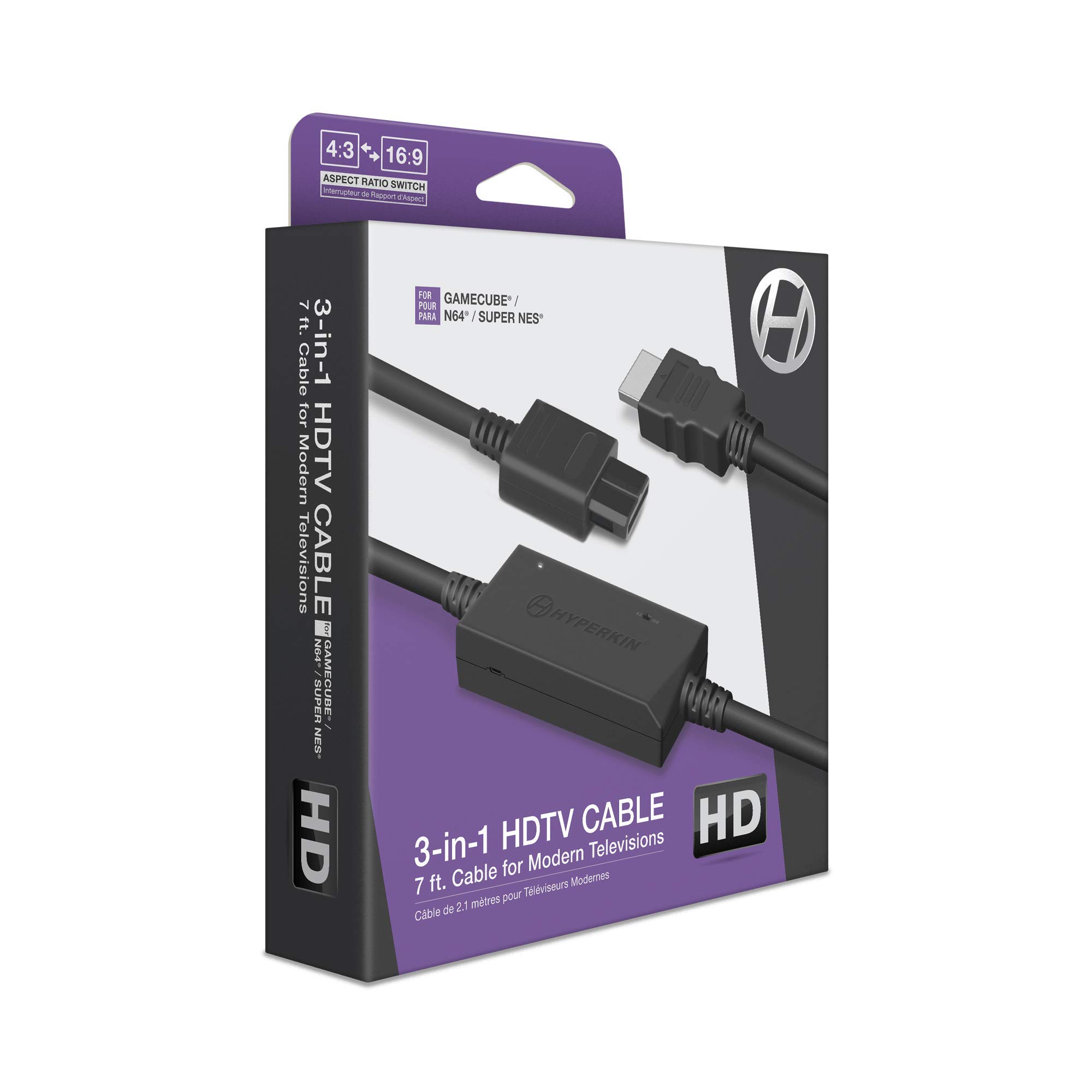 Hyperkin 3-In-1 HDTV Cable for GameCube/ N64/ Super NES