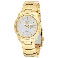 Seiko Men's SNKK74 Gold Plated Stainless Steel Analog with Silver Dial Watch