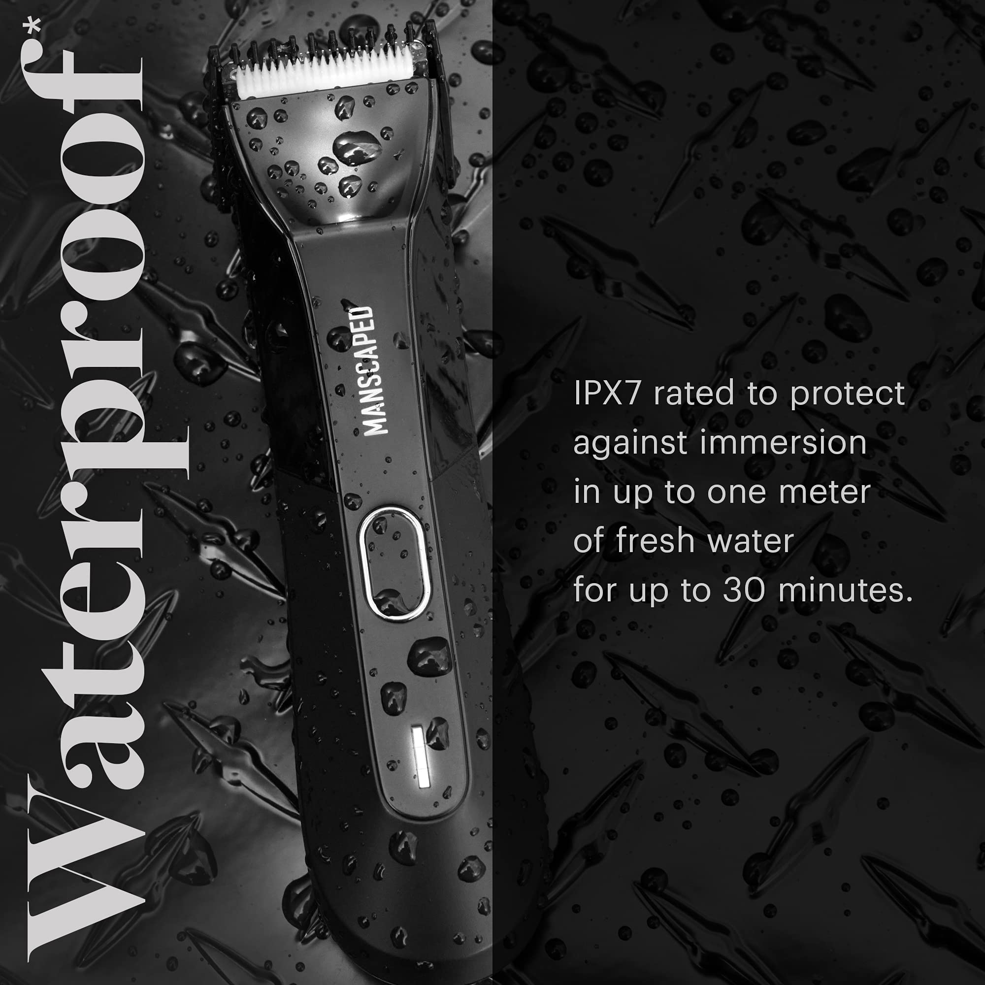 MANSCAPED® Electric Groin Hair Trimmer, The Lawn Mower™ 4.0, Replaceable SkinSafe™ Ceramic Blade Heads, Waterproof Wet/Dry Clippers, Rechargeable, Wireless Charging, Ultimate Male Hygiene Razor